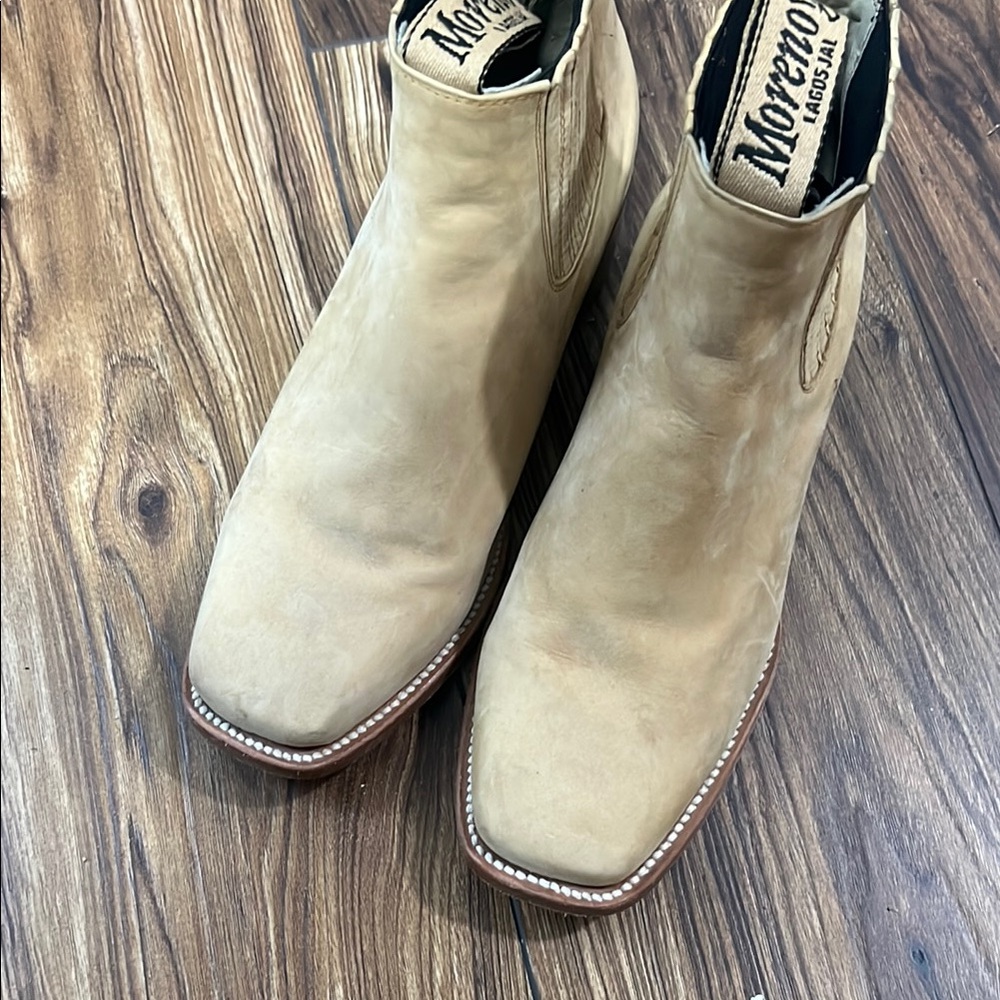 Leather suede botines